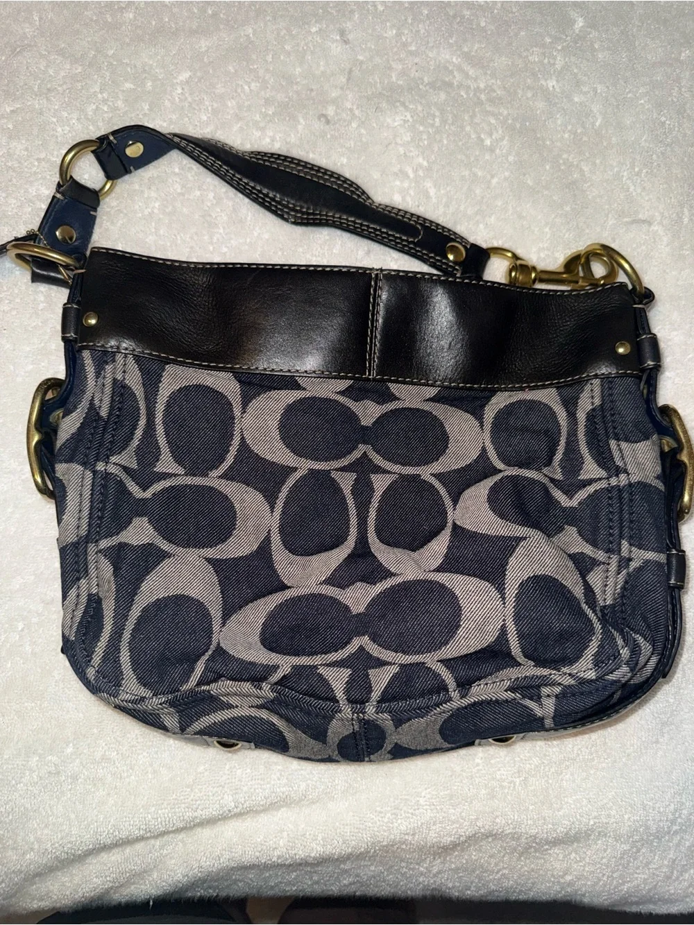 Coach vintage blue denim hobo bag